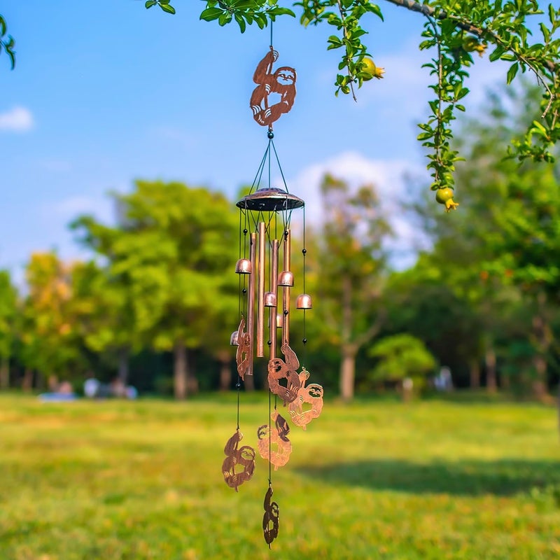 EZTZEN Sloth Wind Chimes Outdoor Sloth Gifts for Women/Men/Mom/Wife/Grandma Birthday Gifts Memorial Gift Metal WindChimes for Outside/Indoors, Lawn, Patio, Home, Porch, Yard Decor, Garden Decorations - Image 2
